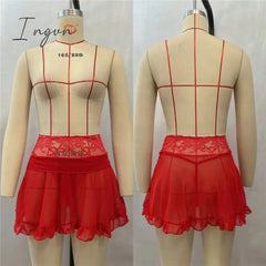 Ingvn - Micro Mini Skirt Club Sexy Wear Sheer See Through Skirts Sexy Women Ice Silk A-Line Pleated Skirt Low Rise Waist Ruffled Skirt
