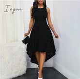 Ingvn - Women Sexy Lace Sleeveless Elegant Summer Irregular Swing Long Dresses