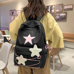 INGVN Korean Sweet All Match Star Backpacks Japanese Women Streetwear Y2k Aesthetic Schoolbags High-capacity Kawaii Backpack Students