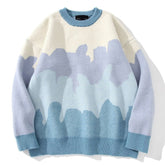 streetwear men oversized Harajuku sweater punk hip hop pullover gradient striped color knitwear vintage ugly sweater women