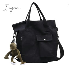 Ingvn - Canvas Bags for Women Handbag Shoulder Bag Large Capacity Solid Color Totes Shopper Bags Casual Female Cross Body Bags