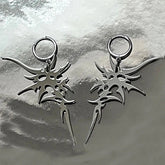 INGVN Grunge Accessories Thorns Letter Earrings Punk Charm Drop Earring for Women Irregular Earring Korean Fashion Jewelry Aesthetic