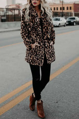 Ingvn - Women's Lapel Leopard Coat