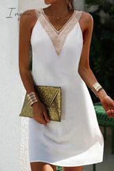 Ingvn - Casual Celebrities Solid Backless Vest Dress Dresses