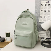 INGVN Waterproof Teenage Bookbag Nylon Rucksack Fashion Girl Backpack Women Shoulder Bag High School Schoolbag Black