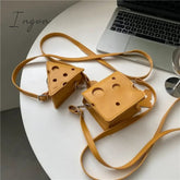 Ingvn - Women's Triangle and Square Cheese Shaped Mini PU Leather Bags Cute Earphone Lipstick Purses Handbags Crossbody Shoulder Bag