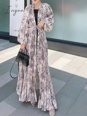 Ingvn - Retro spring and autumn new retro temperament breasted bow halter dress women's long-sleeved irregular knee-length dress