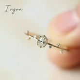 Ingvn - Fashion Finer Ring for Women Gold Color Branch Leaf Design Simple Stylish Female Accessory Party Daily Wear Chic Jewelry