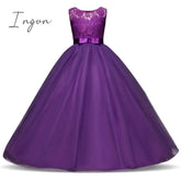 Ingvn - Teen Girl Evening Party Long Dress 5-14Y Girl Formal School Ceremony Outfit Kids Christening Costume White first Communion Dress