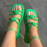 Beach Shoes Woman 2024 Summer Sandals Woman Non-Slip Casual Multi Color Shoes Fashion Solid Open Toe Sandals Daily Comfortable