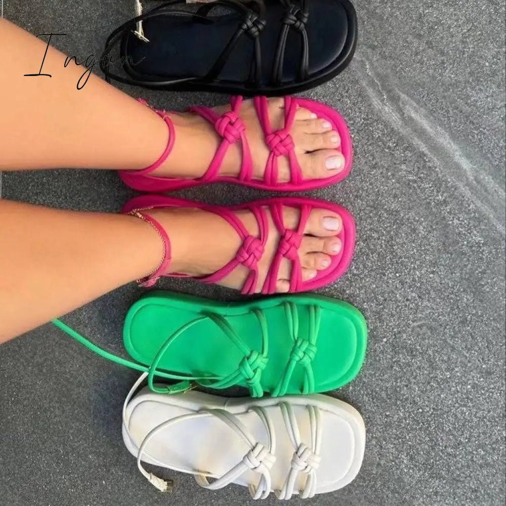 Beach Shoes Woman 2024 Summer Sandals Non-Slip Casual Multi Color Fashion Solid Open Toe Daily