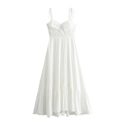 Sexy Elegant White Slip Corset Dress Tie Strap Black Party Evening A-Line Sleeveless Bodycon Sundress Women Wedding Bridesmaid