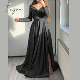 Ingvn - Ladies Elegant Fashion V Neck Party Dinner Dress