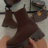 Women Boots Autumn Winter Boots Slip on Knitted Socks Shoes Women Platform Boots with Heels Botas De Mujer Female Botines