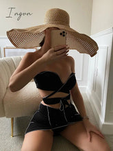 Ingvn - 2023 Summer New Three Piece Bikini Set European And American Sexy Strap Swimwear