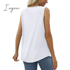 Ingvn - Women's Tank Pleated Solid / Plain Color Basic Square Neck Sleeveless Summer Wine Red Black White Light Green Pink