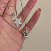 Y2k Irregular Star Pentagram Pendant Necklaces Korean Fashion Punk Hip Hop Necklace for Women Aesthetic Jewelry Accessories
