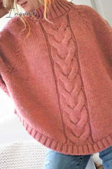 Ingvn - Turtleneck Loose Knitted Pullover Jumper Sweater(3 Colors)