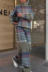 Ingvn - Casual Street Printing Turtleneck Long Sleeve Two Pieces(5 Colors)