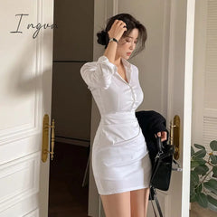 Ingvn - Fashion Summer Women'S Dress Shirt Dress Long Evening Female Vintage Maxi Party Oversize Beach Women Dresses Casual Elegant Prom