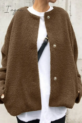 Ingvn - Casual Solid Pocket O Neck Outerwear