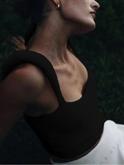 Mozision Backless Knit Sweater Crop Tops For Women Vest Fashion Spaghetti Strap Sleeveless Knitted Tank Tops Ladies Camis Tops