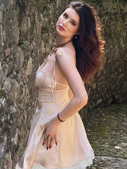 Ingvn - Solid Color High Waist Sleeveless Backless Mini Dress Summer Exotic Tight Elegant Party Luxury Fashion Sexy Dresses Women