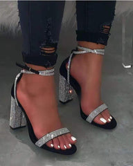 High Heels Women's Shoes On Offer Free Shipping Summer Rhinestone Bling Luxury Fashion Cross-tied Party Wedges Ladies Pumps