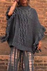 Ingvn - Casual Solid Tassel O Neck Tops