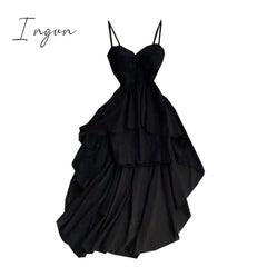 Ingvn - Women Dress Spring Summer French Elegant Sexy Gentle Temperament Female Irregular Tube Top Sling Big Swing Vestido