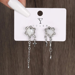 INGVN Fashion Irregular Water Drop Earrings for Woman Retro Punk Hip Hop Sliver Color Metal Geometric Earrings New Jewelry Girls Gifts
