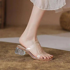 Woman Slippers Transparent Clear Slides Sexy Sandals Open Toe Shoes For Women Jelly Luxury Premium Low Price Trend 39