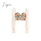 Ingvn - Vintage Corset Tops + Mini Skirts 2 Piece Dress Set Women Elegant Blouse Y2k Crop Top Evening Party Fashion Suits Summer