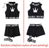 Ingvn - Children Hip Hop Dance Costumes Kids Street Dance Clothing White Jacket Black Vest Shorts Girls Dancewear Stage Outfit