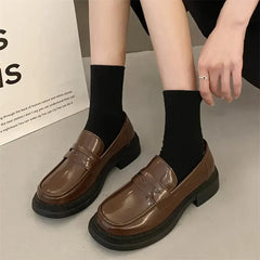 Brown Loafers Women Japanese School Students JK Uniform Shoes Round Toe Women Girls Retro Round Toe Lolita Cosplay Shoes Size 42