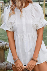 Casual Simplicity Solid O Neck Blouses Tops/Blouses & Shirts