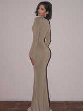Hollow Out Turtleneck Long Sleeve Sexy Maxi Dress For Women Gown New Bodycon Evening Club Long Dress Vestido