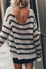 Ingvn - Street Striped Contrast O Neck Tops