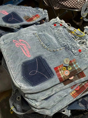 Ingvn Korean Y2k Denim Patchwork Underarm Bag Large Capacity Shoulder Bag Women's Commuter Bag Summer Retro Denim Women's Bag