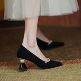 Pointed Toe White Women's Summer Footwear Shoes for Woman Pumps Pearl High Heels Black on Heeled Wedding Bride Shoe 39 Y2k