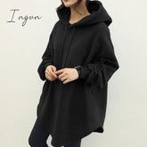 Ingvn - Women's Hoodies Long Sleeve Sweatshirts Autumn Casual Solid Loose Long Drawstring Pullovers Oversized Streetwear