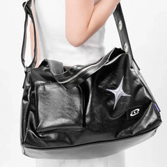 INGVN Girls Crossbody Tote Bags Women High-capacity Grunge Y2k Aesthetic Shoulder Bag Vintage Simple Fashion Casual Handbags All Match