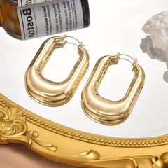 1 Pair of Chic U-Shaped Punk Iron Earrings - Minimalist Jewelry for Daily Wear, Stylish Accessories for Women, Perfect for Casual Outings and Work