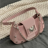 Ingvn - New Fashion Shoulder Bag 2024 PU Bags for Women Sweet Cool Subculture Pink Crossbody Bag сумка Bolsas