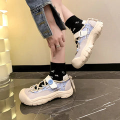 Ingvn Ugly and Cute Big-headed Versatile Thick-sole Sneakers Women's Spring and Autumn Student Internet Celebrity High-end Sneakers