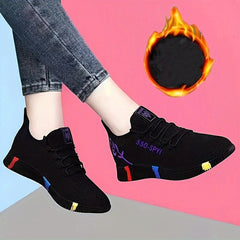 Women's Rose Pattern Sports Shoes, Stylish Low Top Walking Sneakers, Lightweight & Breathable Outdoor Trainers