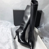 New Style Thin High Heel Women Boots Pointed Toe Women's High Tube Long Boots Zip Boots Mujer Solid Color Sexy Botas Mujer