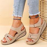 Wedge Heeled Sandals Women Summer Casual Open Toe Platform Gladiator Sandals Woman Plus Size 43 Non Slip Beach Shoes Mujer