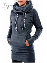 Ingvn - Slim Fit Front Pocket Drawstring Hooded Pullover Sweatshirt