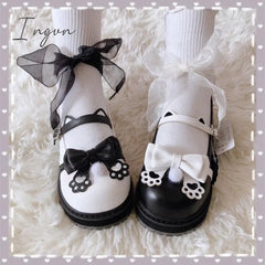 Ingvn - Japanese Design Cat Paw Cosplay Lolita Sweet Girls Shoes Jk Platform Anime Big Size 34-41 Harujuku Kawaii Cute Women Shoes